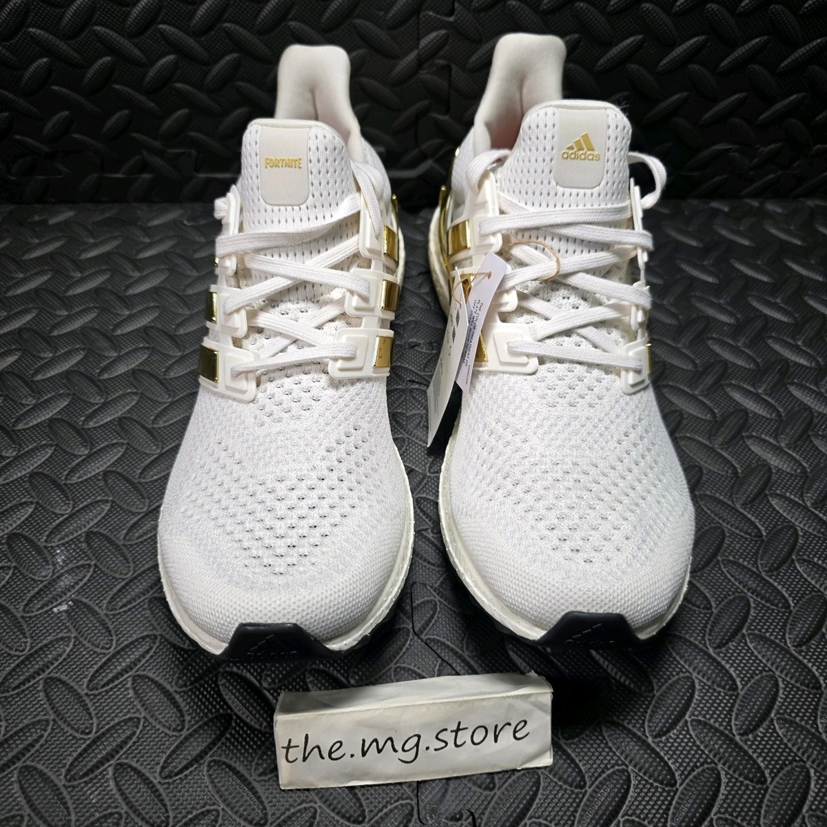 Adidas FORTNITE Men\'s White and Gold Athletic Shoes Adidas Ultra Boost 1.0 Fortnite Victory Crown Gold White  main image 3