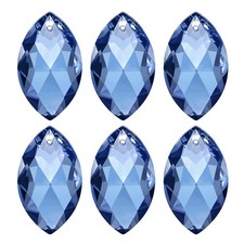 6Pack K9 Crystal Pendants Oval Beads 38mm Blue