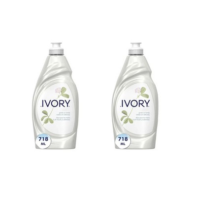 (2 pack) Ivory Ultra Concentrated Liquid Dish Soap, Classic Fresh Scent 24 fl Oz
