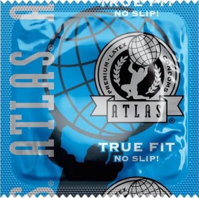 Atlas True Fit Small Snugger Silky Smooth Premium Latex Lubricated Bulk Condoms