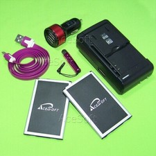 Long Lifespan 2x 2970mAh Battery Charger Cable Charger for LG Premier LTE L62VL