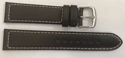 20 mm Echt Leder Uhrenarmband Hamilton Braun Dornschließe Edelstahl neutral
