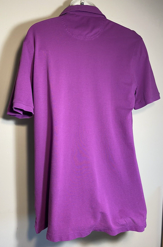 PETER MILLAR POLO SHIRT M Purple Pink Tailored Fit Cotton Preppy Golf Beach - Picture 8 of 9