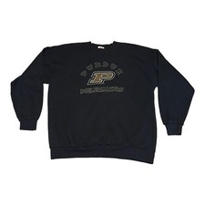 Vintage Purdue Boilermakers Black Crewneck Size XXL 2XL Made In USA ASC