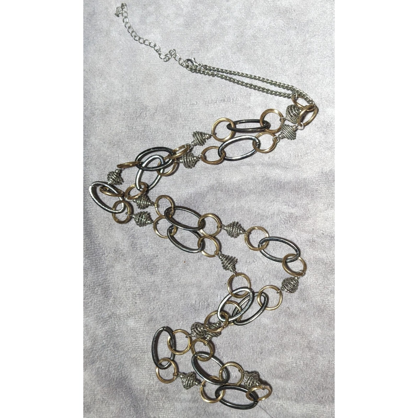 Multi Metallic Statement Chain  Necklace - image 7