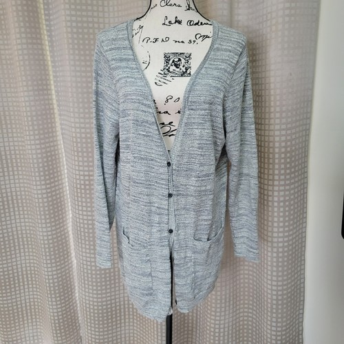 G.H. Bass & Co. graue Langarm Strickjacke mit Knopfleiste - Bild 11 von 11