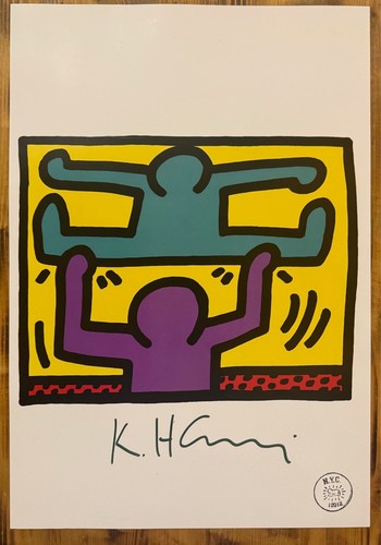 Poster signiert KEITH HARING-auf Original Papier der 80er