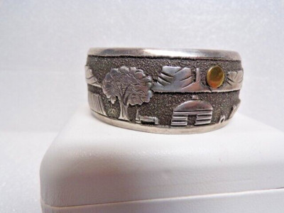 Vintage ''RH'' signed Sterling Cuff Braclet, Randy Hoskie # S 2202