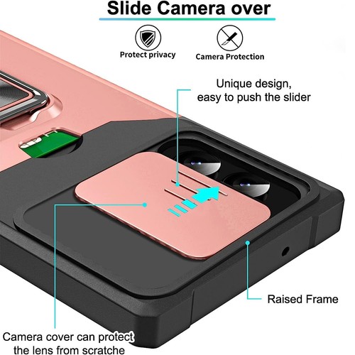 For Moto G Stylus 5G 2024 Phone Case Ring Stand Card Slot Camera Privacy Cover - Picture 4 of 25