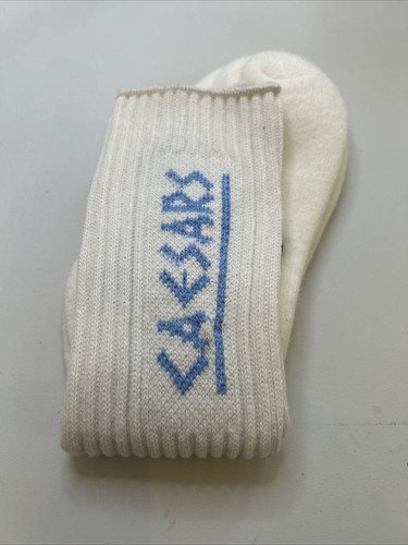 10-13 VTG Caesars Palace Casino Socks Acrylic Vegas White Blue 80s 90s NOS Crew - Picture 3 of 4