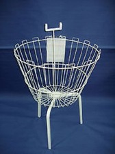 White Round Dump Bin Wire Storage Basket Shop Display Shopfittings & Retail 55cm