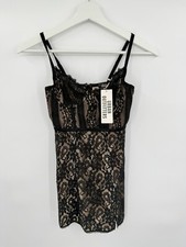 NEW Urban Outfitters Layla Lace Corset Mini Dress Black Size XS Lacy