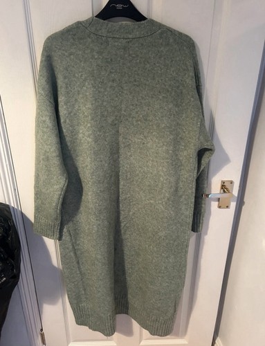 New Look Petite Green Long Cardigan Size Medium - Picture 6 of 6