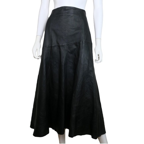 ★ Massimo Dutti★ Napa leather midi skirt 05307517700 Massimo Dutti Nappa Leather Skirt with Style Belt Size XS