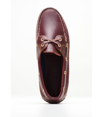 TIMBERLAND WOMEN'S 2-EYE CLASSIC BOAT LEATHER SHOES BURGUNDY FULL