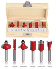 6Pc Router Bit Set in Double Blister Laminator Timber Kitchen Wood Worktop Box