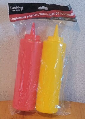 Cooking Concepts BBQ Condiment Bottles 2-ct Packs KETCHUP & MUSTARD