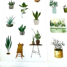 House Plant Washi Paper Stickers 6 Sheets Journals Scrapbooking Crafts Planners