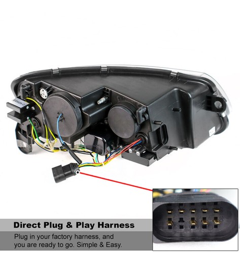 For 06 07 08 Audi A6 Quattro LED Tube Projector Headlights Lamp Black Left+Right - Bild 3 von 12