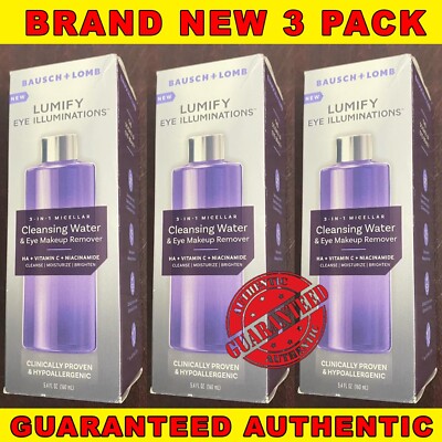 Bausch+Lomb LUMIFY Eye Illuminations 3 in 1 Micellar Cleansing Water 5.4 oz 3PK