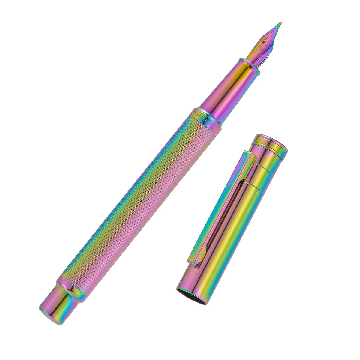 HongDian Rainbow Forest Metal Fountain Pen Colored EF/F/M/Bent Gift Office Pen
