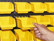 WallPeg Storage Pegboard Bins - Plastic Pegboard Peg Hook Organizer Bin Kit 