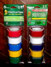 Lot of 2 Duck 5pk Electrical Tape -Color Code/Match- 3/4" x 12ft x 7mil Each 