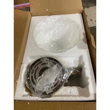 Yosoan 1-Light Vintage Industrial Fixture Light, Funnel Flared Clear Glass Shade