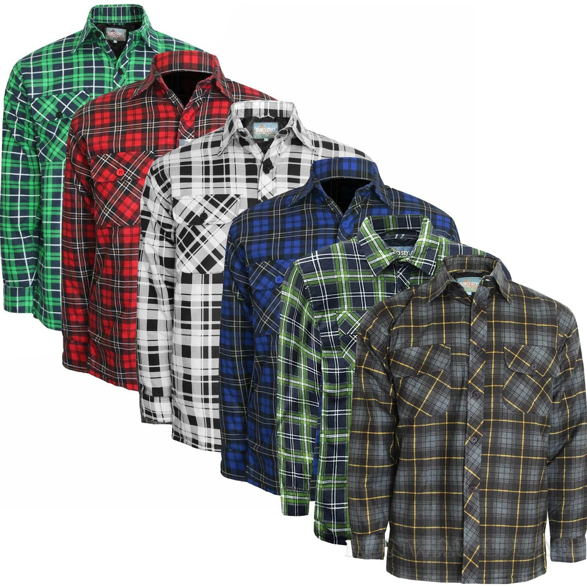 Mens big and cheap tall quilted flannel shirt