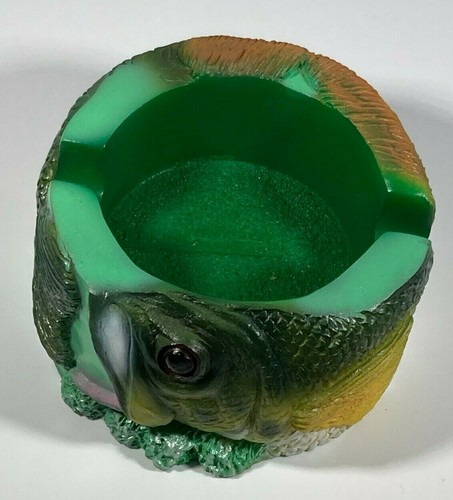 LARGE MOUTH BASS ASHTRAY * BUTT OUTZ by ADAMS APPLE * Green Fish * NEW - Picture 3 of 3