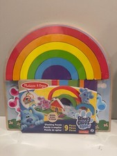 NEW Melissa  Doug Blue's Clues Wooden Rainbow Stacking Puzzle 9 Pieces