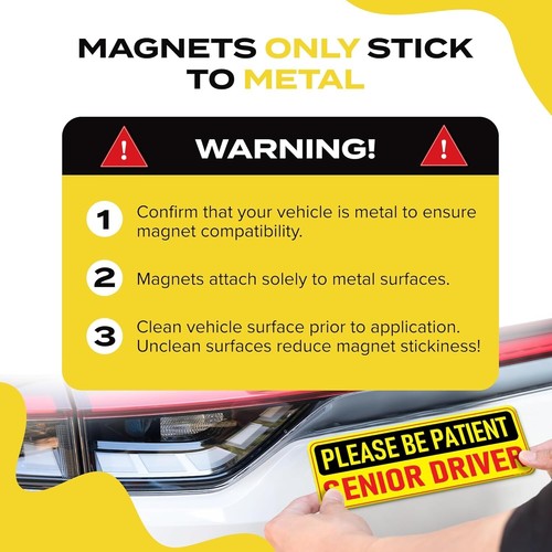 HEY-OKEY Senior Elderly Driver Please Be Patient Reflective Magnetic for Car - Picture 8 of 14