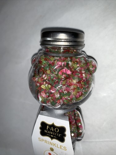 FAO Schweetz Rainbow Sprinkles Bear Glass Bottle FAO Schwartz-4.5” New Exp 2023 - Picture 8 of 10