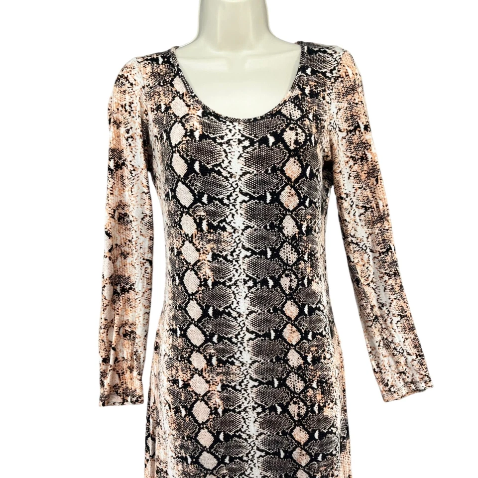 Arden B змеиной кожи макси платье длинным рукавом эластичной назад вырез пуловер размер S - Изображение 3 из 4