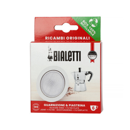 BIALETTI Ricambi 1 Guarnizione in Silicone  +1 Piastrina per Moka Induction 6 Tz
