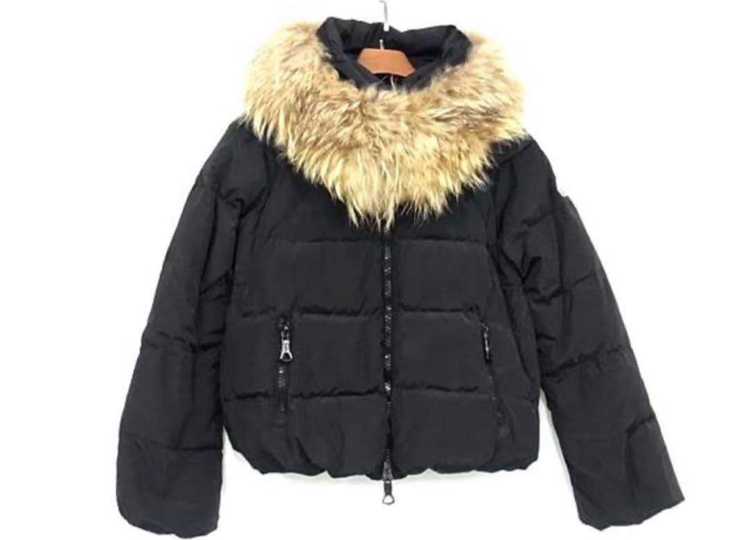 Moncler Comic Label Nylon x Fur Down Jacket Black Men's Size Moncler Comic Label Nylon x Fur Down Jacket Black Men's Size