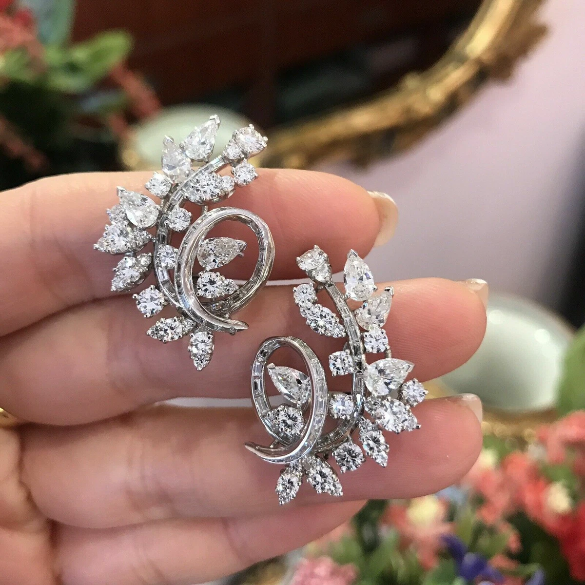 Floral cluster earrings discount