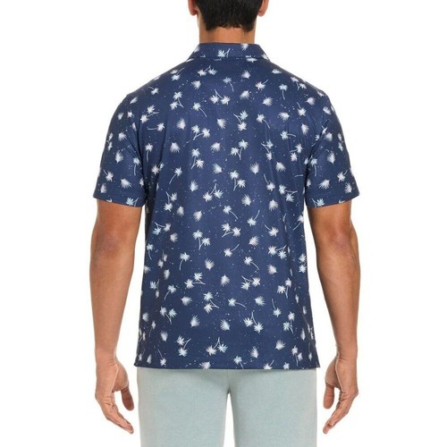 Hurley Performance Polo Herren XL Palmenmuster Navy Weiß UPF50+ Feuchtigkeitsableitend - Bild 4 von 5