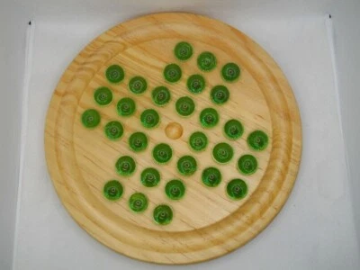 Jeu de société solitaire en bois avec boule de billes en verre LOT DE 5 - Photo 1/3