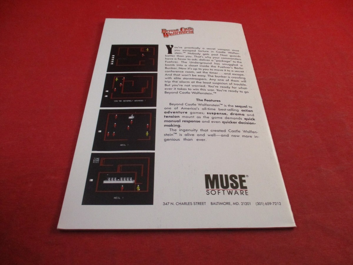 Beyond Castle Wolfenstein Commodore 64 128 C64 Instruction