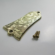 Hand engraved grass pattern handmade brass truss rod cover fits to Gibson guitar