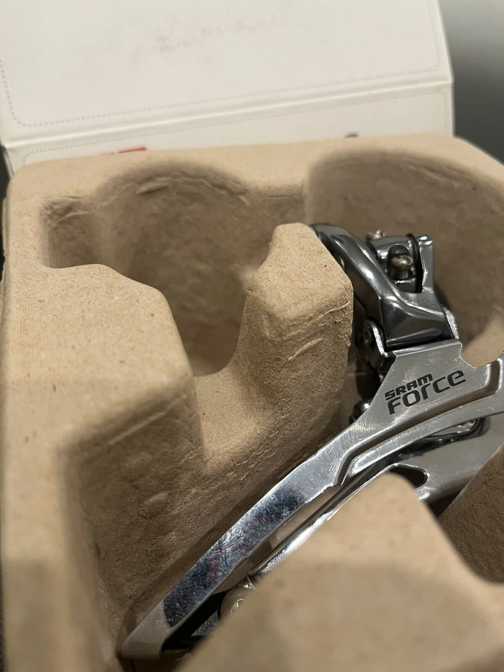 Derailleur front SRAM Force silver Clamp on 32.8mm double for 10 sp New In Box - Image 2 of 4