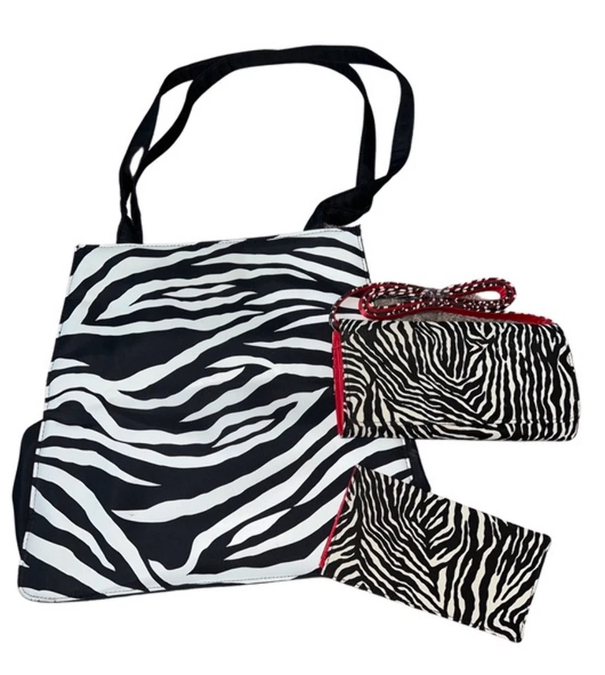 Diane Von Furstenberg DVF Zebra Print Handbag Bag Purse and Clutch Wallet
