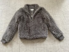 Nwt Heartloom Dark Gray Aria Faux Fur Jacket Coat-xs