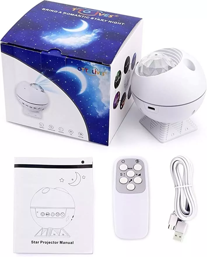 OTTOLIVES Star Projector Portable Night Light Projector with Voice Control