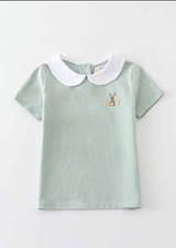Boy's Boutique Premium Sage Easter Bunny Embroidered Boy Top Matching Sibling