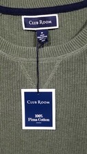 Club Room Pima Cotton Crewneck Sweater Men's M Ribbed Raglan Pullover NWT
