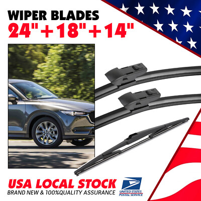 Fit For 2017-2021 Mazda CX-5 24''/18''/14'' Front Windshield All-season Wiper Blade