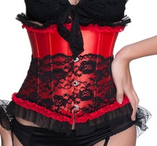 sexy Vintage Unter Brust frei Corsage Korsett rot Bustier Gothic Steampunk