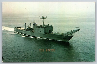 US Navy USS Racine (LST-1191) Landing Ship Tank Militaria Postcard